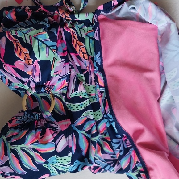 LILLY PULITIZER TANKIN TOP Swim Oyster Bay  YOU'VE BEEN SPOTTED Size Small - Picture 4 of 9